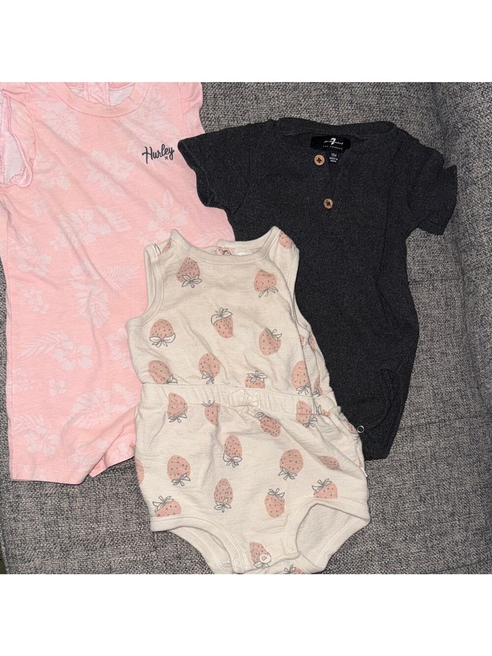 Hurley, 7 for all man kind, and little planet baby girl bundle 12 month